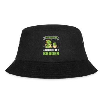 Ich werde ein Großer Bruder Dinosaurier - Bucket Hat - Schwarz - Vorne - Lela (165cm)