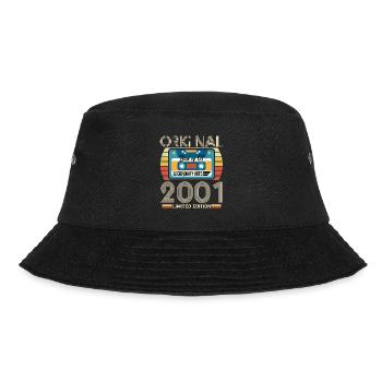 Vintage Geburtstagsgeschenk 2001 - Bucket Hat - Schwarz - Vorne - Lela (165cm)