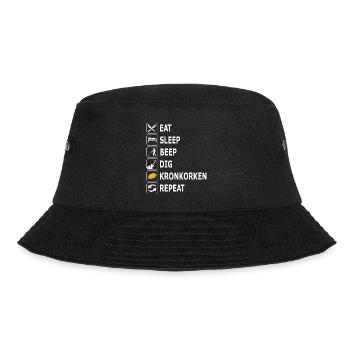 sondeln, Sondengänger, Kronkorken, Metallsuche - Bucket Hat - Schwarz - Vorne - Lela (165cm)