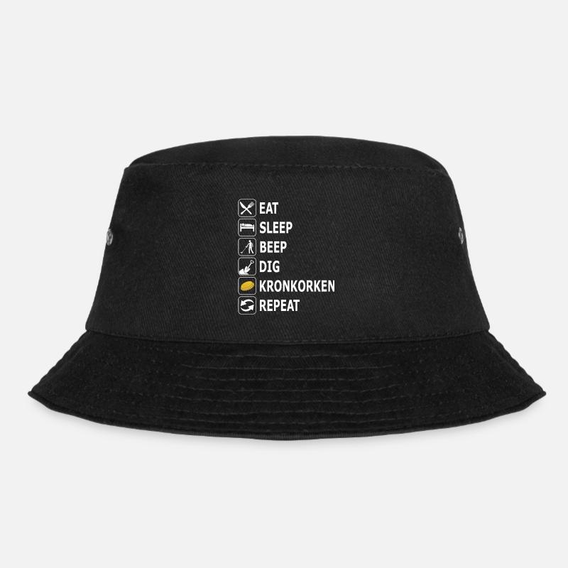 sondeln, Sondengänger, Kronkorken, Metallsuche - Bucket Hat - Schwarz