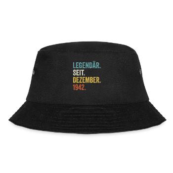 80 Jahre Legendär Seit Dezember 1942 80. - Bucket Hat - Schwarz - Vorne - Lela (165cm)