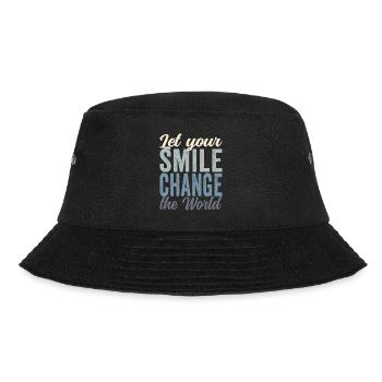 Let your smile change the world block colored - Bucket Hat - black - Front - Lela (165cm)