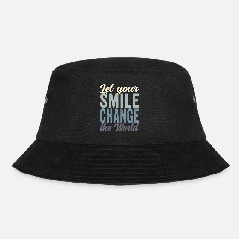 Let your smile change the world block farbig - Bucket Hat - Schwarz