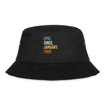 Epic Since January 2009 14. Geburtstag - Bucket Hat - Schwarz - Vorne - Lela (165cm)