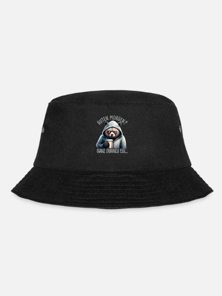 Guten Morgen Ganz dünnes Eis - Bär Kaffee - Bucket Hat - Schwarz