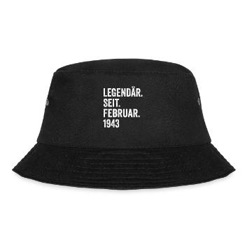 80 Jahre Legendär Seit Februar 1943 80. Geburtstag - Bucket Hat - Schwarz - Vorne - Lela (165cm)