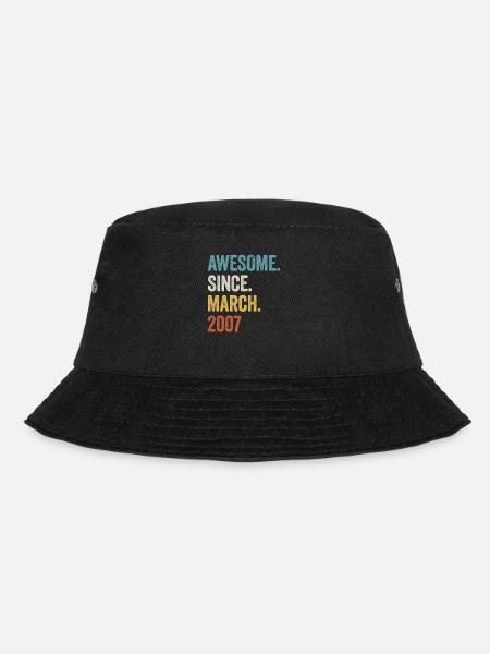 16 Jahre Awesome Since March 2007 16. Geburtstag - Bucket Hat - Schwarz