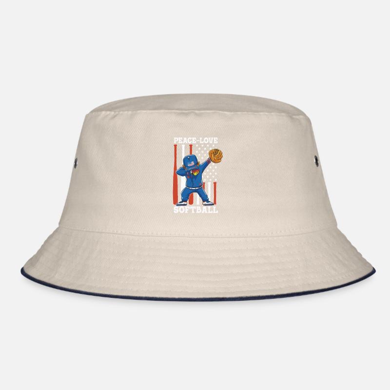 Mädchen Frieden Liebe Softball Bucket Hat