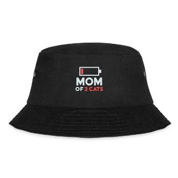 mutter von 2 katzen humor batterie niedrig geschenk - Bucket Hat - Schwarz - Vorne - Lela (165cm)