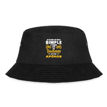Mec Simple Tracteur Apéro Farmer Fermier Bière - Bob - noir - Devant - Lela (165cm)