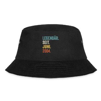 19. Geburtstag 19 Jahre Legendär Seit Juni 2004 - Bucket Hat - Schwarz - Vorne - Lela (165cm)