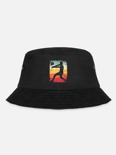 Volleyball Spieler Retro Beach Volleyball - Bucket Hat - Schwarz