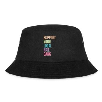 Unterstützen Sie Ihren Lokalen Nail Gang Nail Tech - Bucket Hat - Schwarz - Vorne - Lela (165cm)