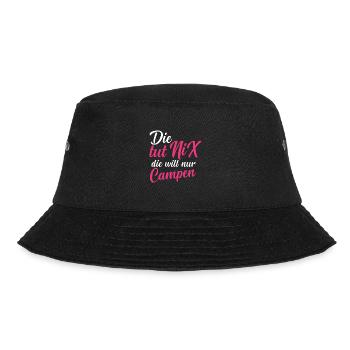 Die Will Nur Campen - Camper & Camping Wohnmobil - Bucket Hat - Schwarz - Vorne - Lela (165cm)
