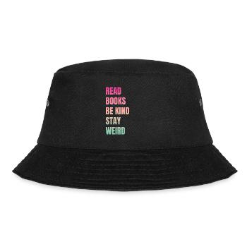 Bücher Lesen Freundlich Sein Seltsam Lehrer - Bucket Hat - Schwarz - Vorne - Lela (165cm)