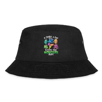 One candy a day Monster Funny Halloween - Bucket Hat - black - Front - Lela (165cm)