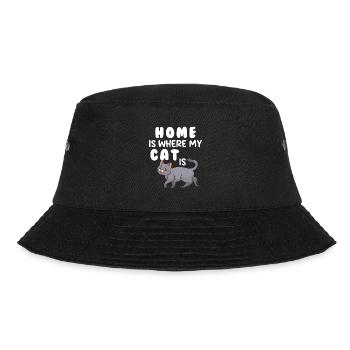 Zuhause ist da, wo meine Katze ist - Bucket Hat - Schwarz - Vorne - Lela (165cm)