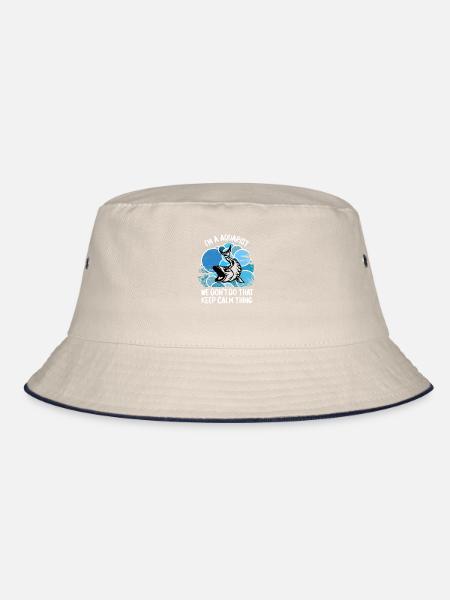 Aquarium Aquarianer Fische Zierfische Aquaristik - Bucket Hat - Natur/Navy - Vorne
