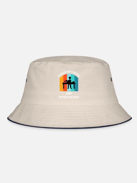 Physical Therapist Humorous Gift Saying Funny - Bucket Hat - ecru/navy - Front