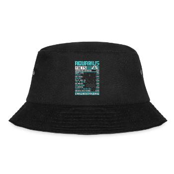 Wassermann Astrologie Geburtszeichen Horoskop - Bucket Hat - Schwarz - Vorne - Lela (165cm)