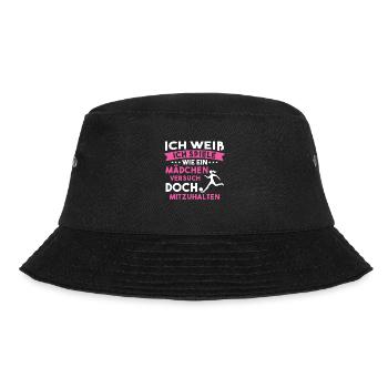 Fußball Sport Mädchen Geschenk - Bucket Hat - Schwarz - Vorne - Lela (165cm)