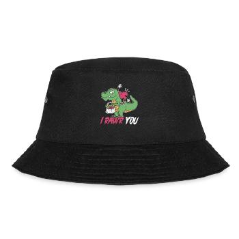 Valentine's Day Dinosaur T-Rex February 14 Dino - Bucket Hat - black - Front - Lela (165cm)