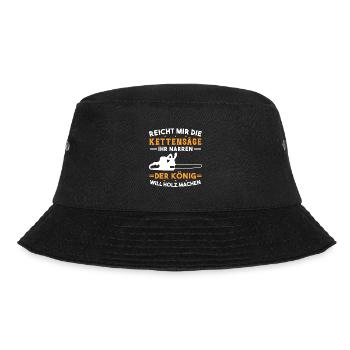 Kettensäge Holzfäller Waldarbeiter Wald Forstwirt - Bucket Hat - Schwarz - Vorne - Lela (165cm)