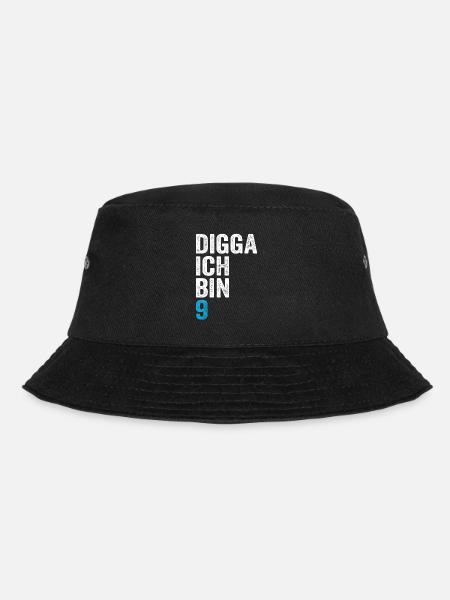 Digga I'm 9th Birthday Boy 9th Birthday - Bucket Hat - black