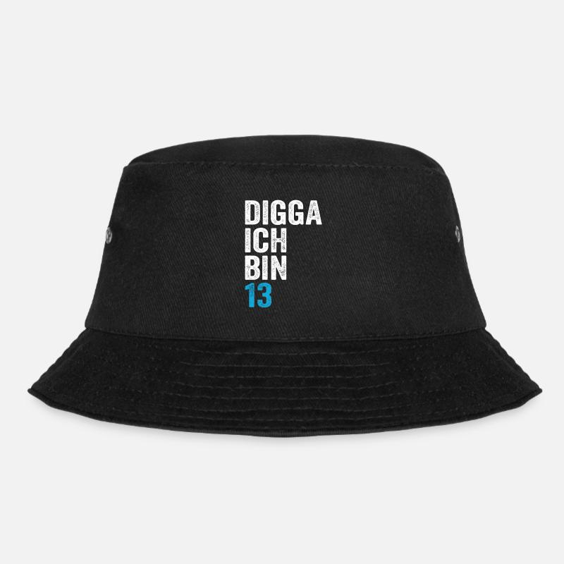 Digga I'm 13th Birthday Boy 13th Birthday - Bucket Hat - black