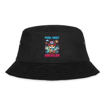 4. Juli-katze Patriotisch, 4. Juli, Usa-flagge. - Bucket Hat - Schwarz - Vorne - Lela (165cm)