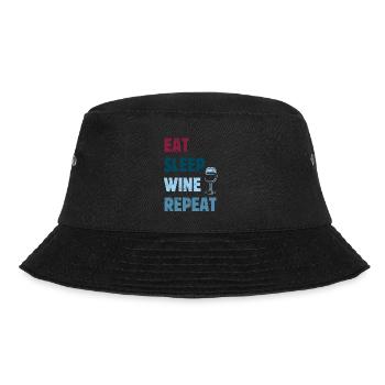 Eat Sleep Wine Repeat - Wine Saying - Bucket Hat - black - Front - Lela (165cm)