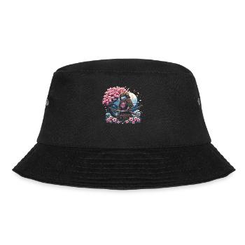 Katzenliebhaberin Japanische Kunst Samurai - Bucket Hat - Schwarz - Vorne - Lela (165cm)