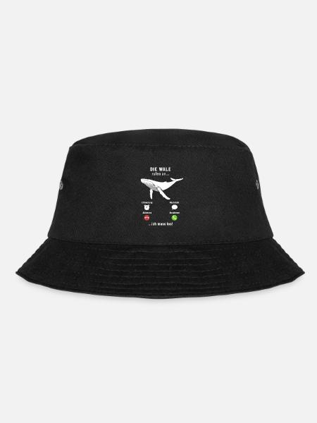 Die Wale rufen an - ich muss los - Spruch - Bucket Hat - Schwarz