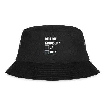 Bist du kindisch? Ankreuzen - Pimmel - Bucket Hat - Schwarz - Vorne - Lela (165cm)