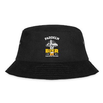 Paddeln & Bier - darum bin ich hier - SUP Spruch - Bucket Hat - Schwarz - Vorne - Lela (165cm)