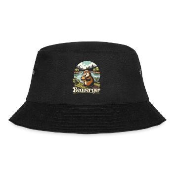 Funny beaver lover rodent animal cute - Bucket Hat - black - Front - Lela (165cm)