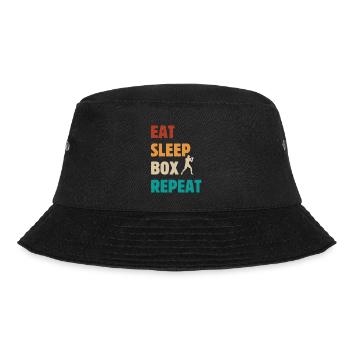 Eat Sleep Box Repeat - Boxer Martial Arts Saying - Bucket Hat - black - Front - Lela (165cm)