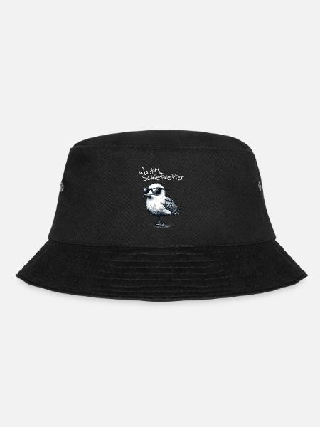 Watt'n Schietwetter Coole Möwe Nordsee Spruch - Bucket Hat - black