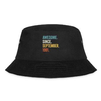 Awesome Since September 1991 33rd Birthday - Bucket Hat - black - Front - Lela (165cm)
