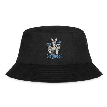 Gefallen sie dir, die Zwei? Dirndl Bier & Bretzen - Bucket Hat - Schwarz - Vorne - Lela (165cm)