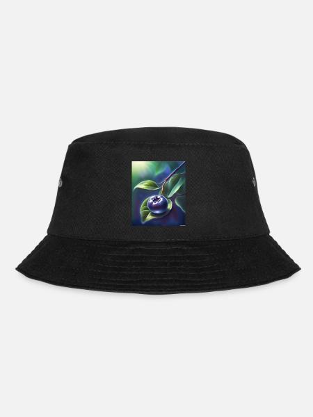 Schöne Heidelbeere auf einem Blatt - Bucket Hat - Schwarz
