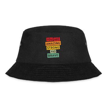 Du bist unglaublich stark und mutig Motivation - Bucket Hat - Schwarz - Vorne - Lela (165cm)