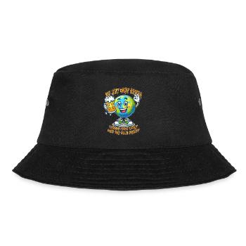 The World Seems Better Funny Beer Comic Motif - Bucket Hat - black - Front - Lela (165cm)