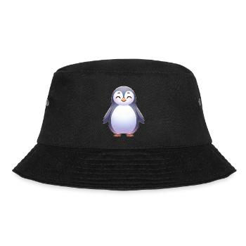 Süßer entspannter Cartoon Pinguin glücklich - Bucket Hat - Schwarz - Vorne - Lela (165cm)