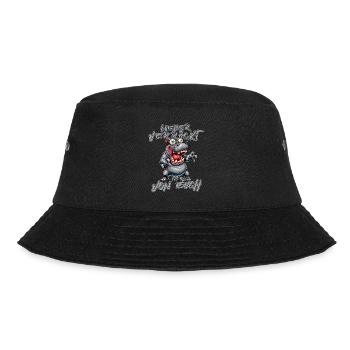 Verrücktes Nilpferd Lieber verrückt als einer von - Bucket Hat - Schwarz - Vorne - Lela (165cm)