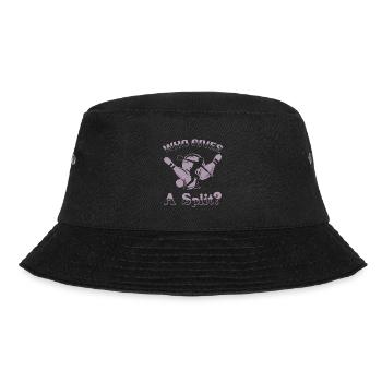 Bowling Spruch Who gives a Split - Bucket Hat - Schwarz - Vorne - Lela (165cm)
