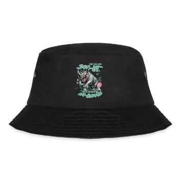 Crazy Rhino on the Edge of Madness Comic Style - Bucket Hat - black - Front - Lela (165cm)