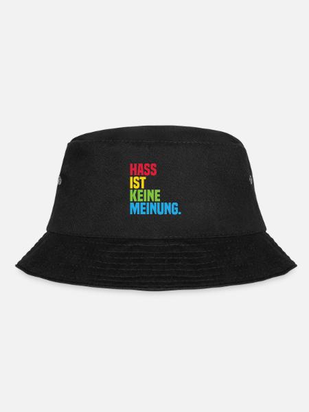 Hass ist keine Meinung Statement gegen rechts - Bucket Hat - Schwarz