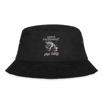 Nashorn Lieber durchgeknallt als einer von euch - Bucket Hat - Schwarz - Vorne - Lela (165cm)