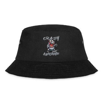Crazy but Awesome Nilpferd Comic Stil - Bucket Hat - Schwarz - Vorne - Lela (165cm)